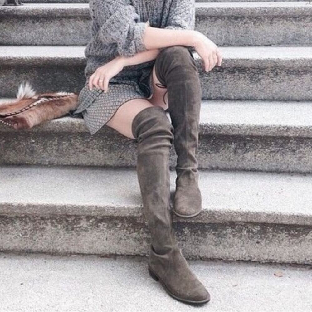 Stuart Weitzman Lowland Loden Suede Over The Knee Boot 35 INV13
